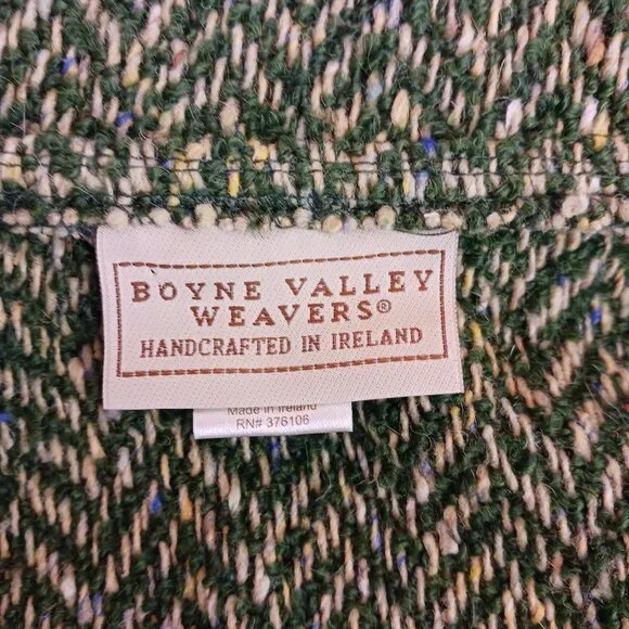 Boyne Valley Weavers Ireland, Dbl. Breasted Green/Cream Herringbone Tweed Jacket - Picture 2 of 16